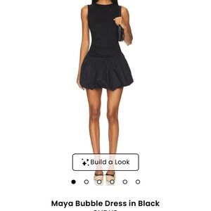 SNDYS Maya Black Mini Bubble Dress